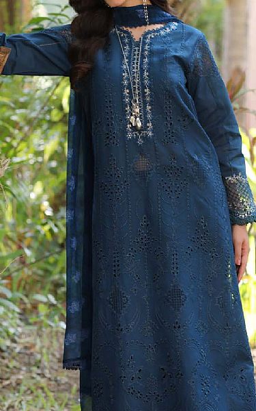 Saadia Asad Blue Lawn Suit | Pakistani Lawn Dress in USA- Image 2