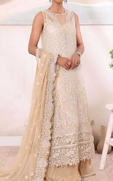 Saadia Asad Ivory Chiffon Suit | Pakistani Embroidered Chiffon Dresses USA- Image 2