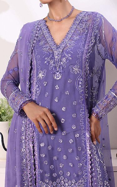 Saadia Asad Lavender Chiffon Suit | Pakistani Embroidered Chiffon Dresses USA- Image 3