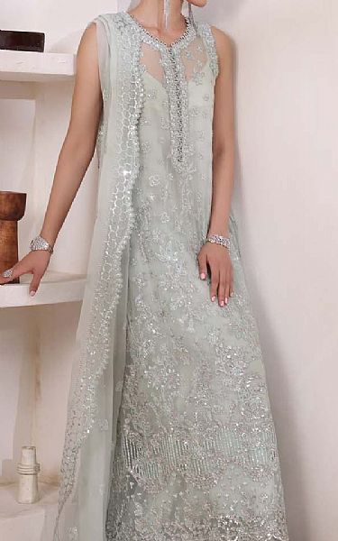 Saadia Asad Summer Green Chiffon Suit | Pakistani Embroidered Chiffon Dresses USA- Image 2