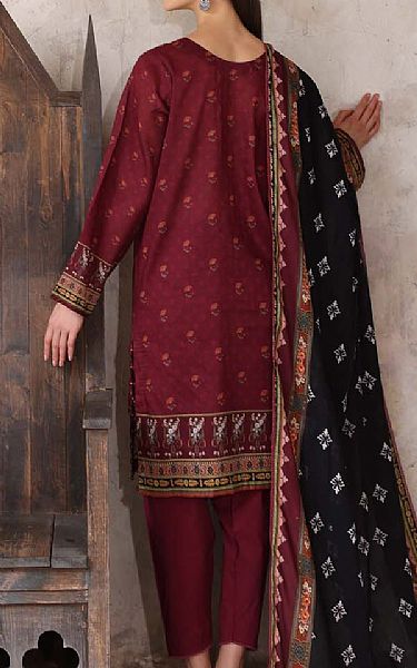 Saadia Asad Wine Lawn Suit | Pakistani Lawn Dress in USA- Image 2