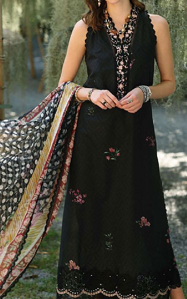 Saadia Asad Black Lawn Suit | Pakistani Lawn Dress in USA- Image 2