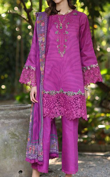 Saadia Asad Violet Lawn Suit | Pakistani Lawn Dress in USA- Image 1