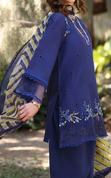 Saadia Asad Dark Blue Lawn Suit | Pakistani Lawn Dress in USA- Image 2