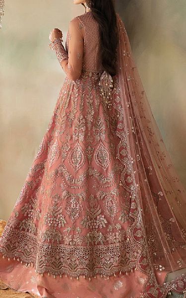 Saad Shaikh Sea Pink Net Suit | Pakistani Embroidered Chiffon Dresses USA- Image 2