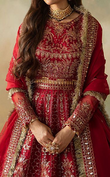 Saad Shaikh Red Organza Suit | Pakistani Embroidered Chiffon Dresses USA- Image 3