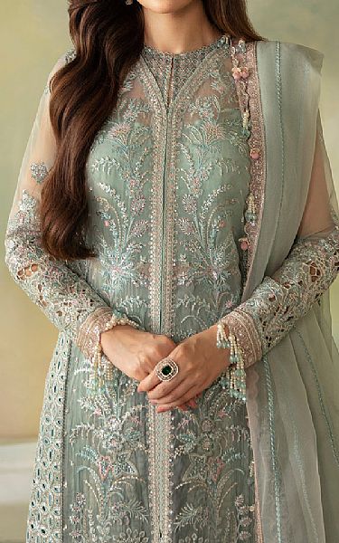 Saad Shaikh Summer Green Organza Suit | Pakistani Embroidered Chiffon Dresses USA- Image 3