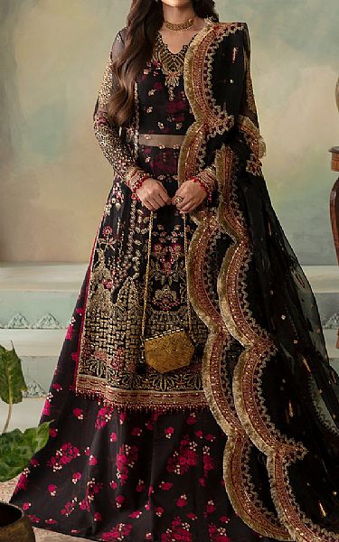 Saad Shaikh Black Organza Suit | Pakistani Embroidered Chiffon Dresses USA- Image 1