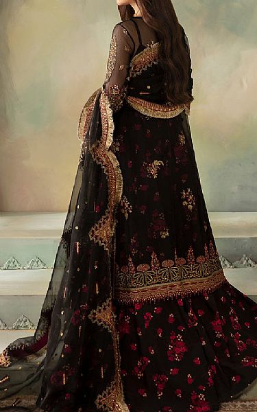 Saad Shaikh Black Organza Suit | Pakistani Embroidered Chiffon Dresses USA- Image 2