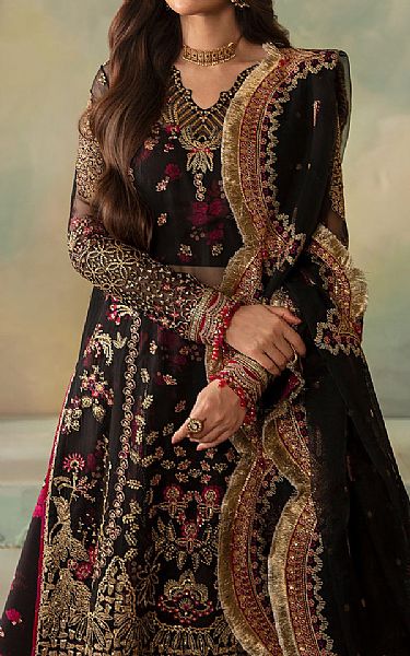 Saad Shaikh Black Organza Suit | Pakistani Embroidered Chiffon Dresses USA- Image 3
