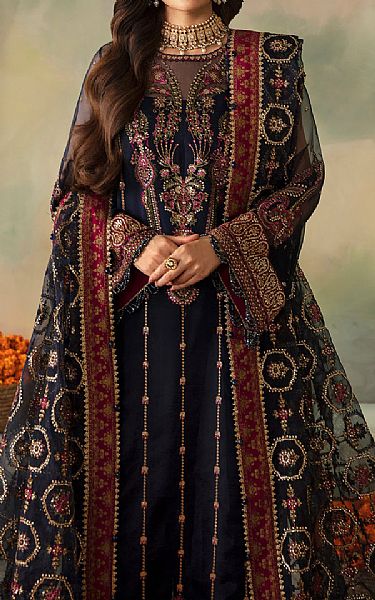 Saad Shaikh Ebony Clay Organza Suit | Pakistani Embroidered Chiffon Dresses USA- Image 3
