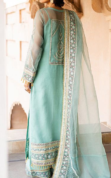 Saad Shaikh Sea Pink Organza Suit | Pakistani Embroidered Chiffon Dresses USA- Image 2