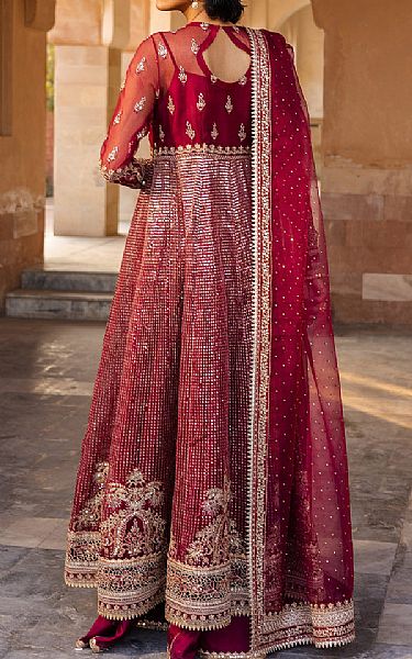 Saad Shaikh Cardinal Organza Suit | Pakistani Embroidered Chiffon Dresses USA- Image 2