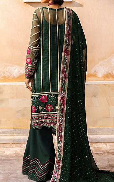 Saad Shaikh Green Organza Suit | Pakistani Embroidered Chiffon Dresses USA- Image 2