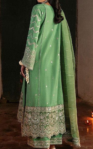 Saad Shaikh Light Green Organza Suit | Pakistani Embroidered Chiffon Dresses USA- Image 2