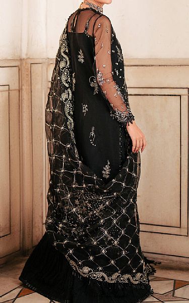 Saad Shaikh Black Organza Suit | Pakistani Embroidered Chiffon Dresses USA- Image 2