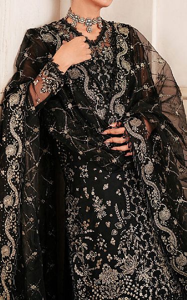 Saad Shaikh Black Organza Suit | Pakistani Embroidered Chiffon Dresses USA- Image 3