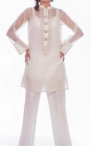 Sadia Aamir White Vine | Pakistani Pret Wear Clothing by Sadia Aamir- Image 1