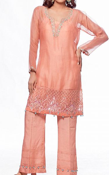 Sadia Aamir Peachy | Pakistani Pret Wear Clothing by Sadia Aamir- Image 1