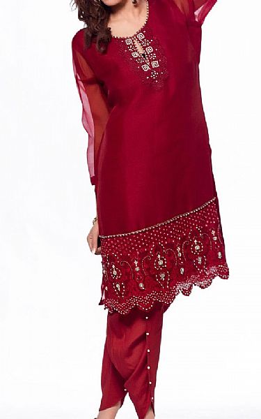 Sadia Aamir Crimson | Pakistani Pret Wear Clothing by Sadia Aamir- Image 1