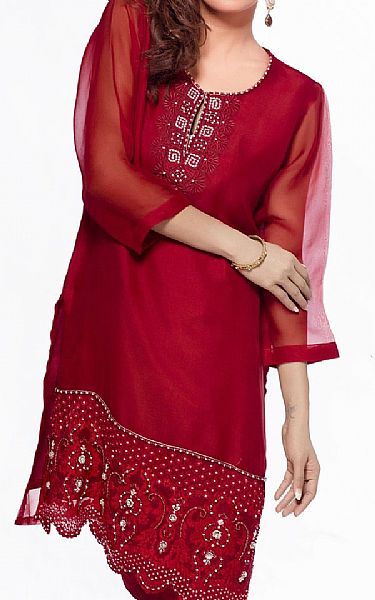 Sadia Aamir Crimson | Pakistani Pret Wear Clothing by Sadia Aamir- Image 2