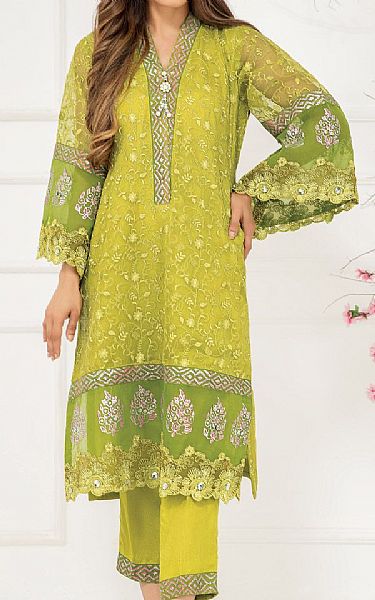 Sadia Aamir Chartreuse | Pakistani Pret Wear Clothing by Sadia Aamir- Image 1