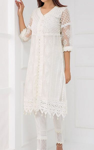 Sadia Aamir White Aura | Pakistani Pret Wear Clothing by Sadia Aamir- Image 1