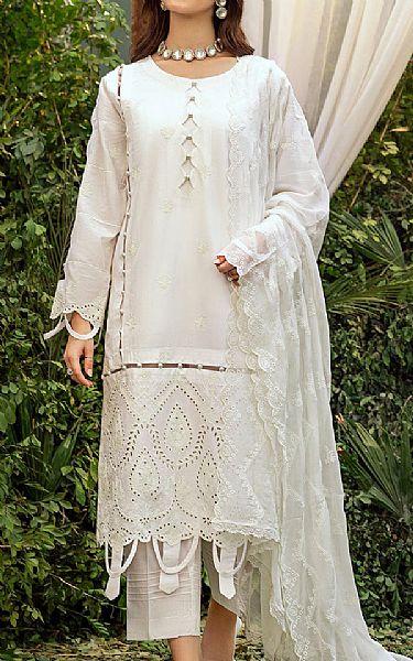 Safwa White Lawn Suit | Pakistani Lawn Dress in USA- Image 1