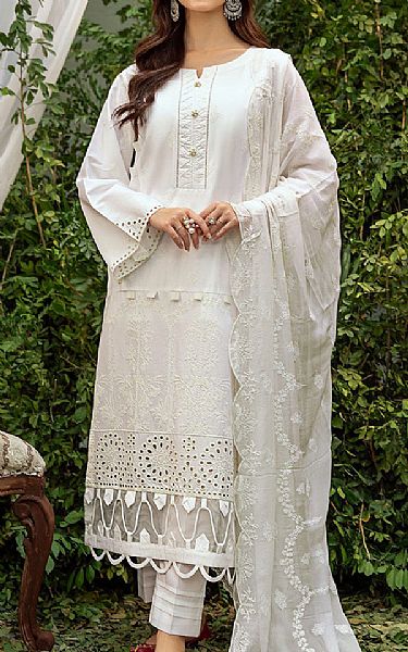 Safwa White Lawn Suit | Pakistani Lawn Dress in USA- Image 1