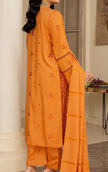 Safwa Pumpkin Orange Viscose Suit | Pakistani Winter Dresses- Image 2