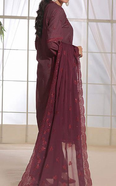 Safwa Wine Masuri Suit | Pakistani Winter Dresses- Image 2