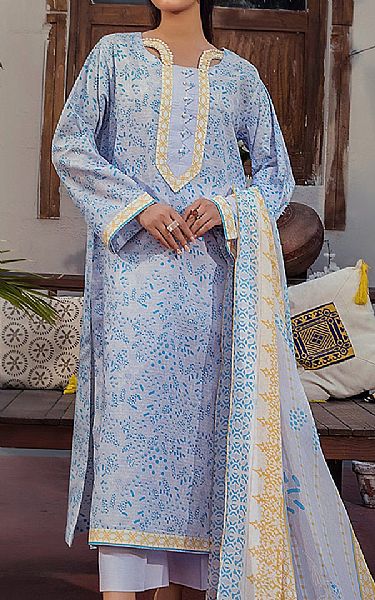 Safwa Lavender/Blue Lawn Suit | Pakistani Lawn Dress in USA- Image 1