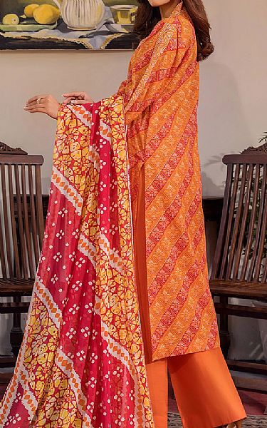 Safwa Orange Lawn Suit | Pakistani Lawn Dress in USA- Image 2