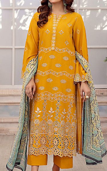Safwa Carrot Orange Lawn Suit | Pakistani Lawn Suits- Image 1