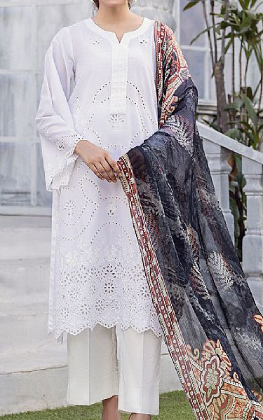 Safwa White Lawn Suit | Pakistani Lawn Suits- Image 1