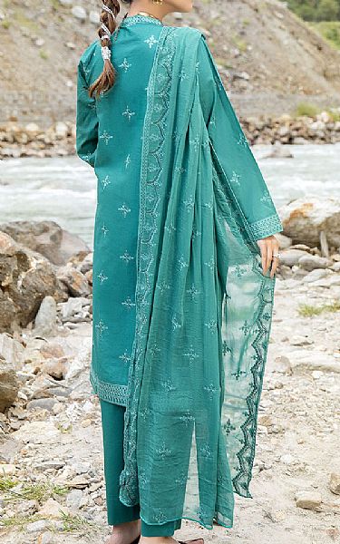 Safwa Teal Lawn Suit | Pakistani Lawn Suits- Image 2