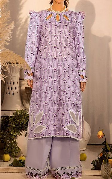 Safwa Light Mauve Lawn Suit (2 pcs) | Pakistani Lawn Dress in USA- Image 1