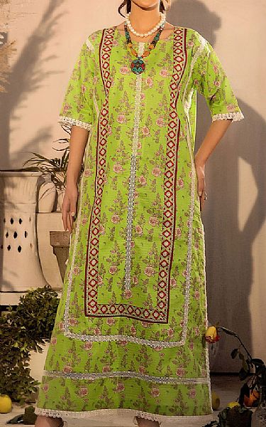 Safwa Apple Green Lawn Suit (2 pcs) | Pakistani Lawn Dress in USA- Image 1