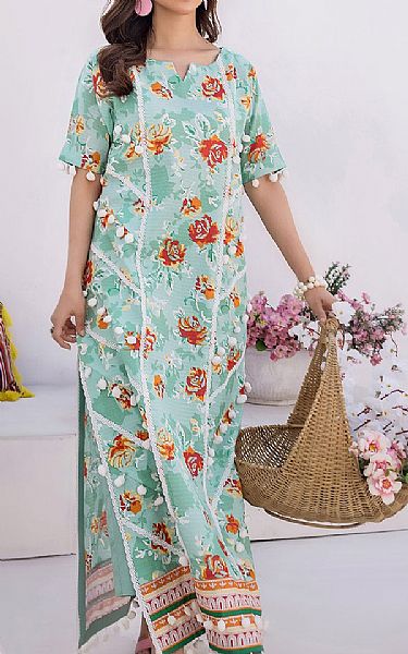 Safwa Summer Green Lawn Suit (2 pcs) | Pakistani Lawn Dress in USA- Image 1