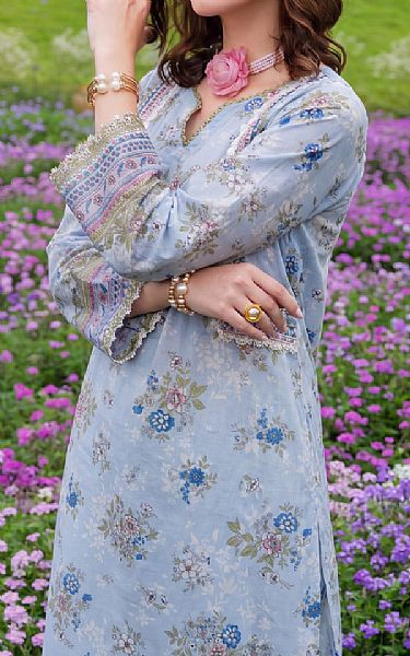 Safwa Light Blue Lawn Suit (2 pcs) | Pakistani Lawn Dress in USA- Image 2