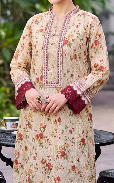 Safwa Ivory Lawn Suit (2 pcs) | Pakistani Lawn Dress in USA- Image 2