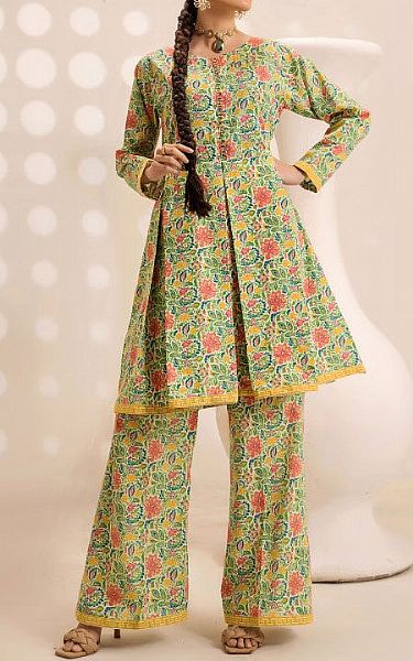 Safwa Light Green Lawn Suit (2 pcs) | Pakistani Lawn Dress in USA- Image 1