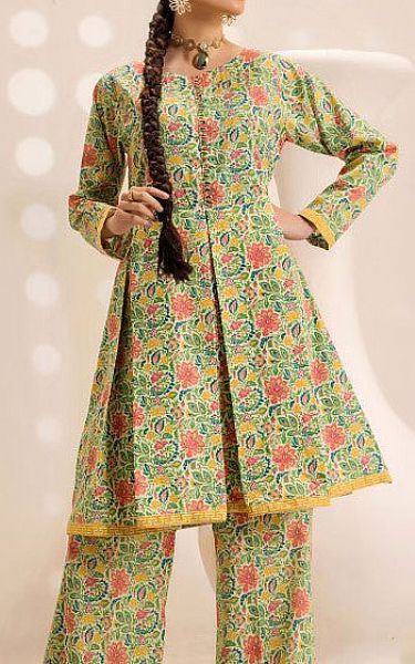 Safwa Light Green Lawn Suit (2 pcs) | Pakistani Lawn Dress in USA- Image 2