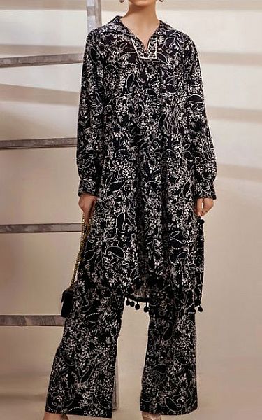 Safwa Black Lawn Suit (2 pcs) | Pakistani Lawn Dress in USA- Image 1