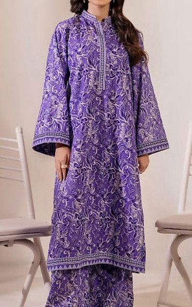 Safwa Purple Lawn Suit (2 pcs) | Pakistani Lawn Dress in USA- Image 2