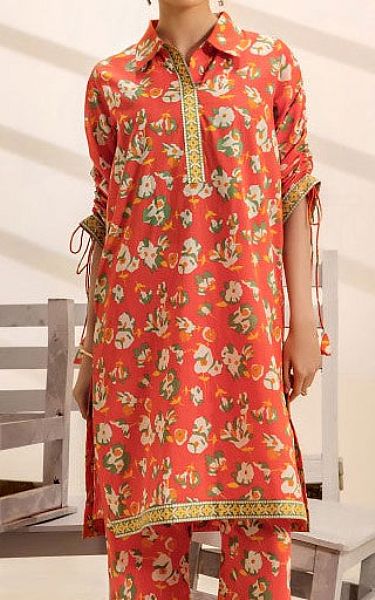 Safwa Coral Lawn Suit (2 pcs) | Pakistani Lawn Dress in USA- Image 2