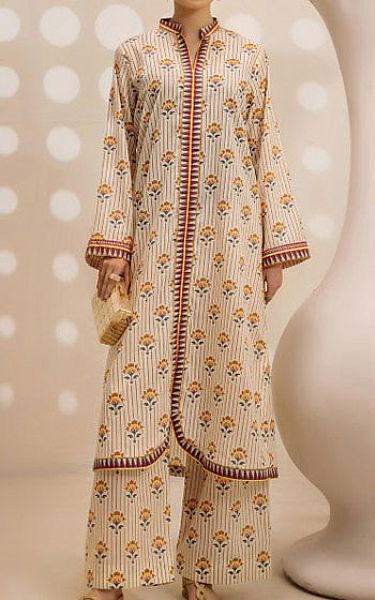 Safwa Ivory Lawn Suit (2 pcs) | Pakistani Lawn Dress in USA- Image 1