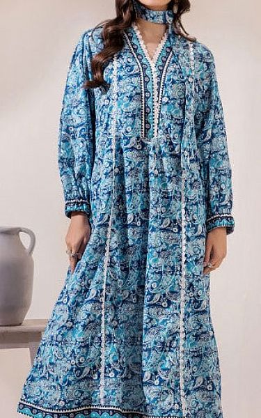 Safwa Turquoise/Blue Lawn Suit (2 pcs) | Pakistani Lawn Dress in USA- Image 2