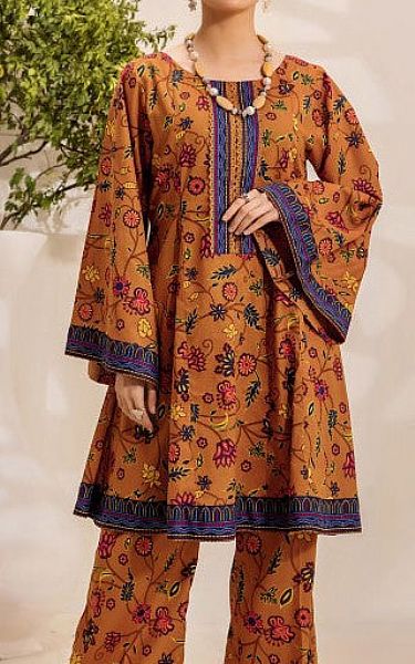 Safwa Borwn Lawn Suit (2 pcs) | Pakistani Lawn Dress in USA- Image 1