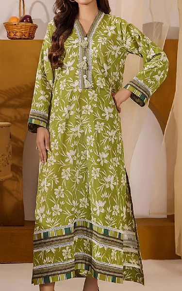 Safwa Olive Green Lawn Suit (2 pcs) | Pakistani Lawn Dress in USA- Image 1